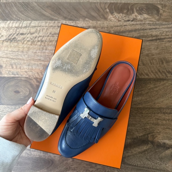 Hermes Rivoli Goatskin Womens Mule - Picture 5 of 7